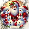 Santa Claus Snowman Metal Wall Art Home Decor Gift for Cafe Restaurant