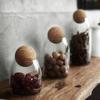 3 Pcs Ball Cork Glass Sealed Jar Flower Fruit Tea Coffee Bean Display Bottle Kitchen Grain Storage Bottle