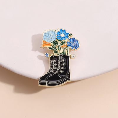 Magic Knight Boots Enamel Pin Exquisite Flowers Boots Badge Brooch Lapel Backpack Fashion Accessories Jewelry Gift