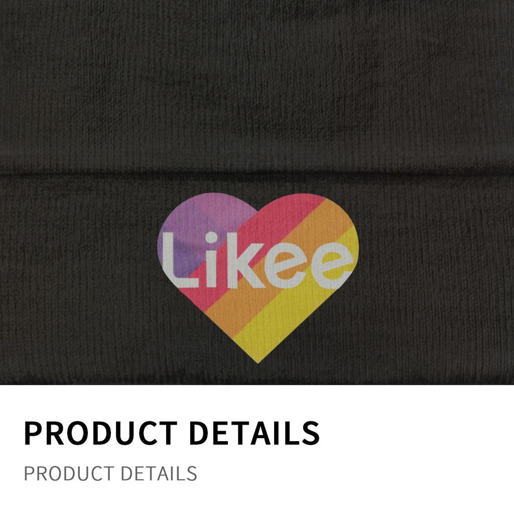 Logotipo do aplicativo Likee Likee Heart Rainbow Graffiti Gorro de malha Gorros Chapéu de inverno Quente Moda Boné Unissex Feminino