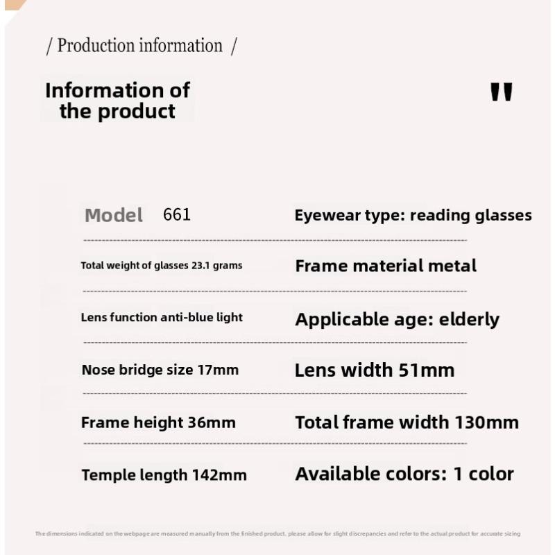 Fashionable Metal-Frame Anti-Blue Light Presbyopia Glasses Unisex High-Definition Ultra-Light Reading Eyewear +1.0 To +4.0