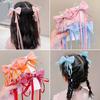2Pcs  Korean Ribbon Bow Braid Hair Hair Pin Girls Sweet Princess Tassel Bow Barrettes Headwear Girls Kids Hair Accessories