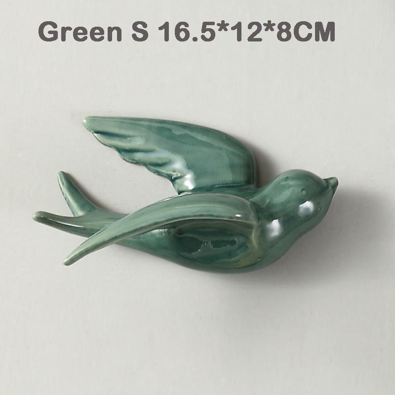 

1 шт. Скандинавская керамическая птица 3D настенные украшения Искусство Скульптура птицы Настенный подвес Фигурка животного Европейский стиль Домашние украшения