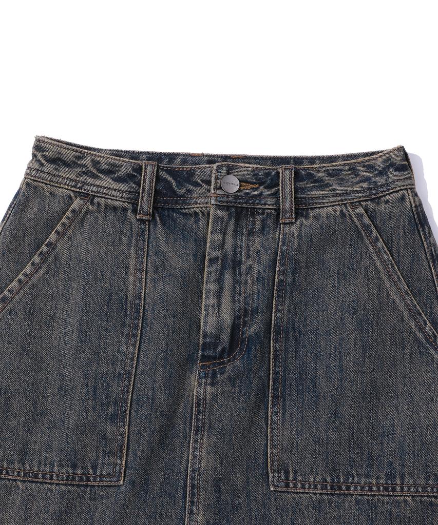 BEENTRILL Sunday Fatigue Denim Mini Skirt (Indigo)