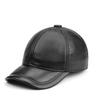 Men's Genuine Goatskin Leather Duckbill Baseball Hat, Thin Style for Autumn/Winter, Fully Enclosed for Middle-Aged Outdoor Wear.
