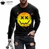Funny Pattern Print T-shirts for Men Casual O-Neck Long Sleeve T-shirt Harajuku Street Tops Fashion Casual T-shirts