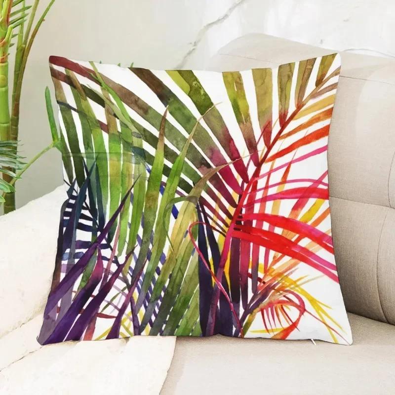 Bedroom Decorative Pillows Tropical Plant Leaves Printed Cushion Covers Home Living Room Sofa
