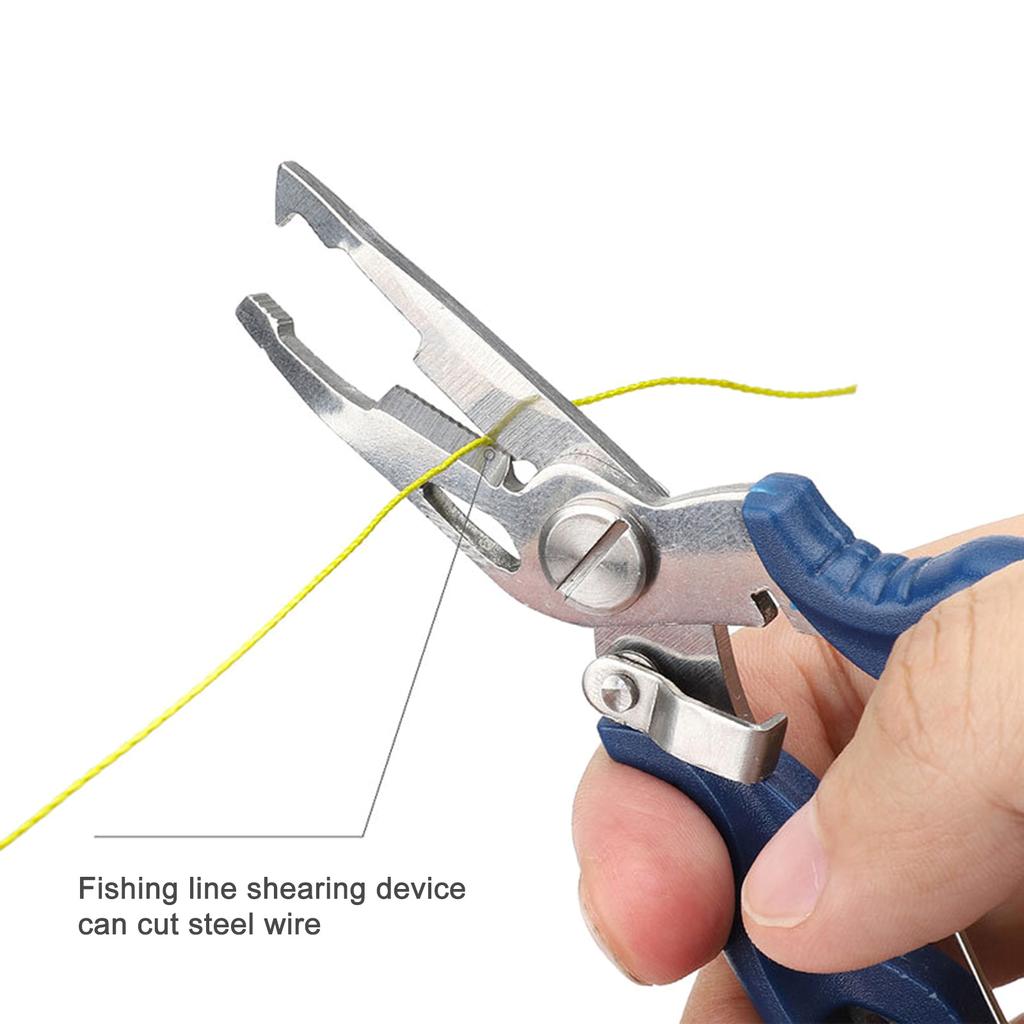 Fishing Pliers Multifunctional Rustproof Line Clippers with Lanyard Stainless Gripper Hook Remover Fishing Tackle Tool
