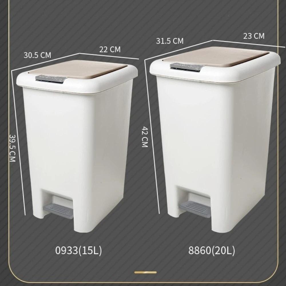 Durable Construction Garbage Can Large Capacity Wide Opening Bathroom Trashcans With Lid Foot Pedal Waste Basket