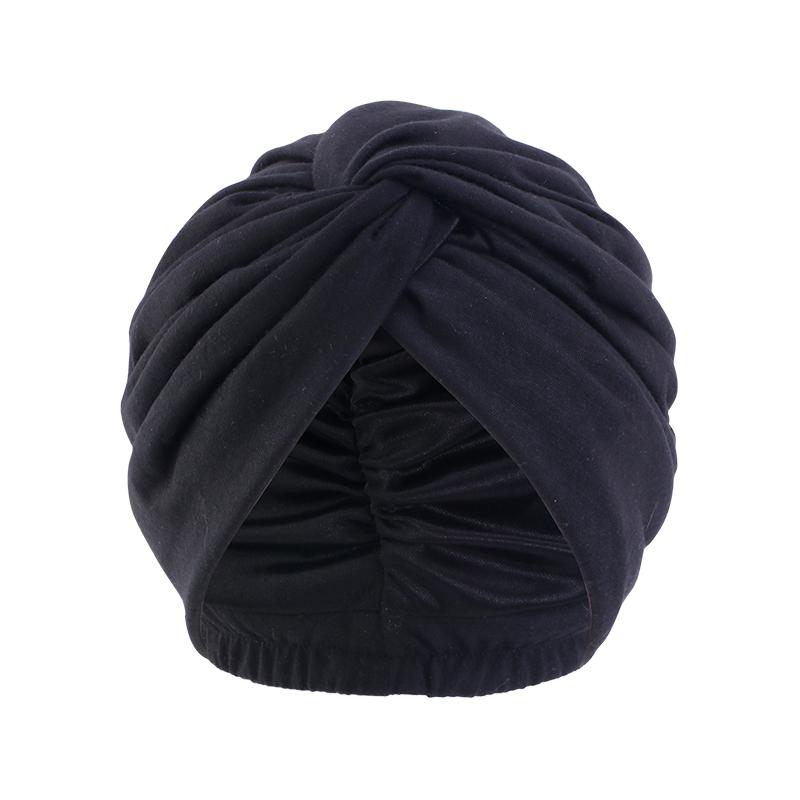 Women Double Layer Satin Linning Stretch Turban Hat Cross Ruffle Chemo Sleep Cap Twist Bandanas Muslim Hijab Headscarf India Hat