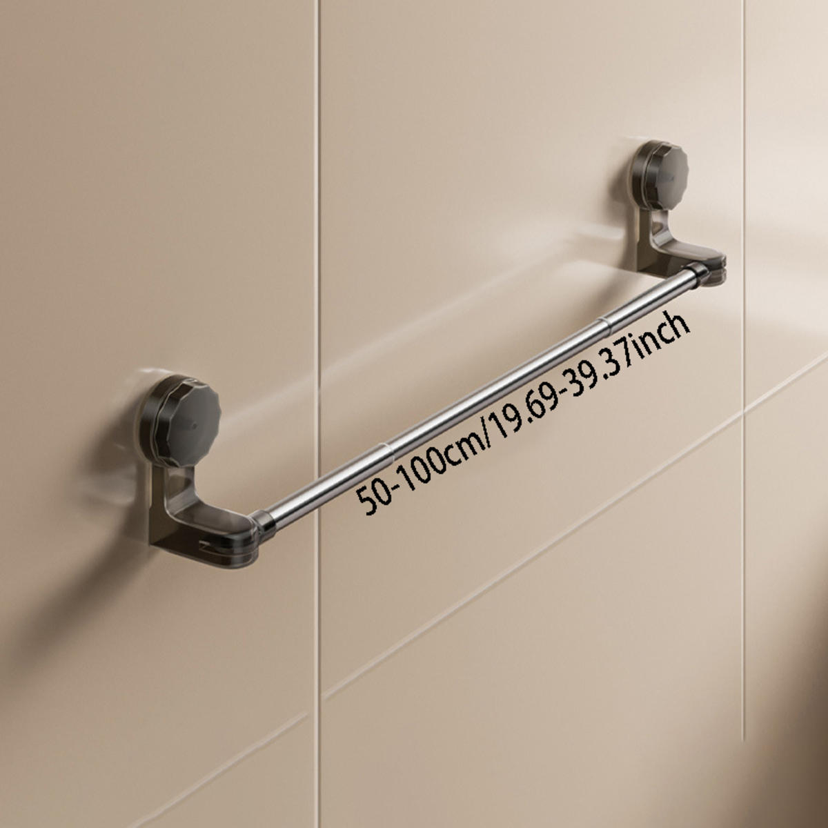 

Многофункциональные регулируемые вешалки для полотенец и тапочек, выдвижная штанга для хранения на присосках, бытовые настенные принадлежности для хранения в ванной комнате 50-100CM чёрный