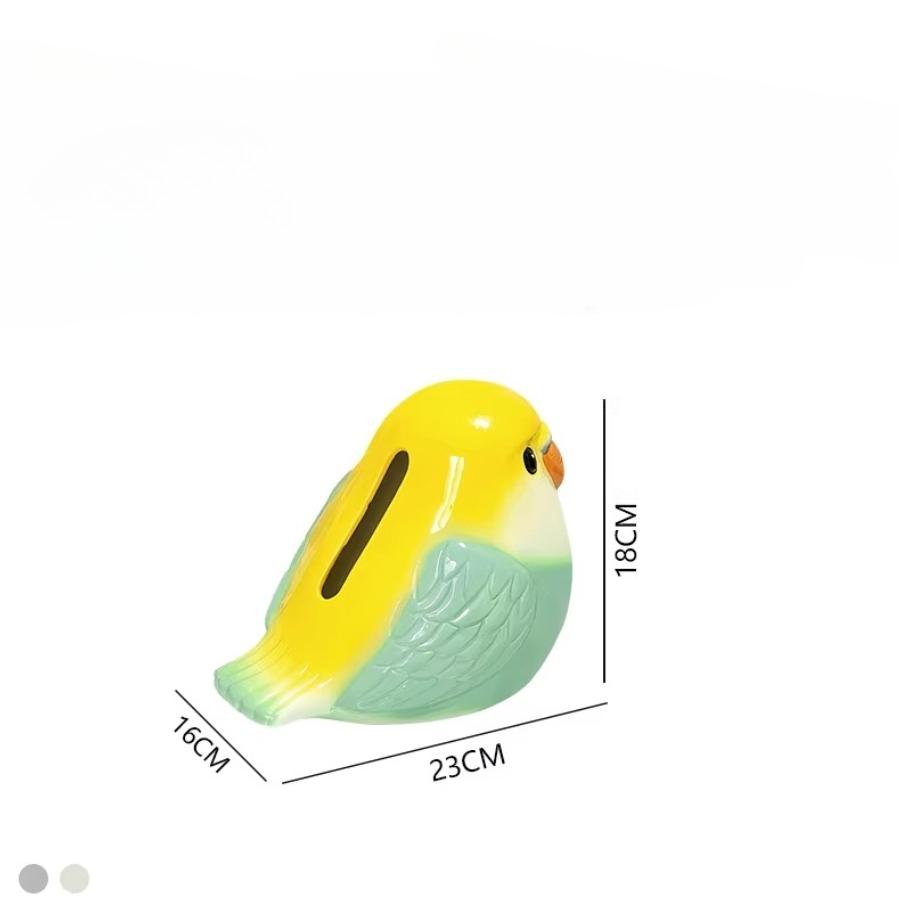 Cartoon Parrot Ceramic Tissue Box Cute Bird Shaped Tissue Holder with Large Opening Decorative Tissue Dispenser for Home Decor