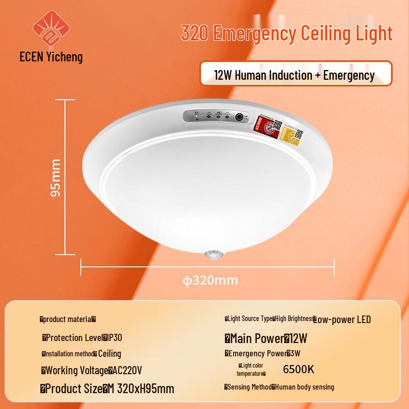 Lieve 12W Voice & Motion Sensor Emergency Ceiling Light