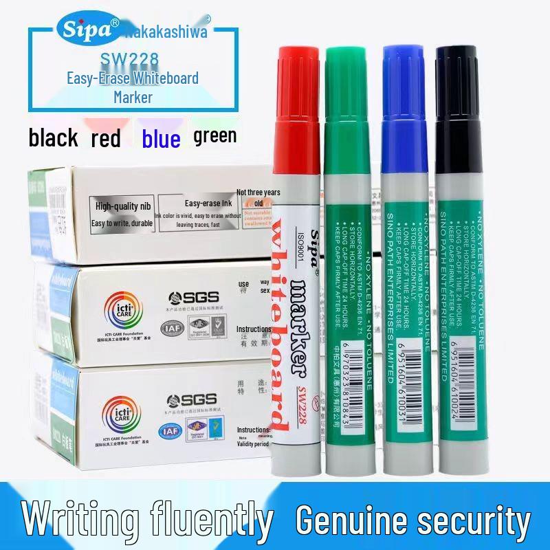 Livrare Gratuită la 100+ Markere pentru Tablă Albă Ștergibile Zhongbai - Vârf Rotund & Lat