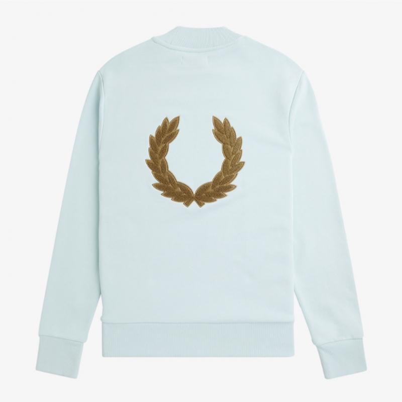 Fred Perry [sharp] Laurelis Graphic High Neck Sweatshirt   Light Ice Afpm2417770 R30