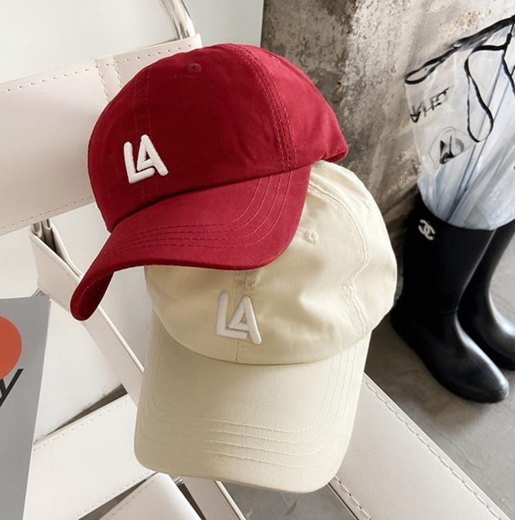 Internet celebrity hat women's spring and summer versatile LA letter baseball cap men's soft top casual sunshade cap tide