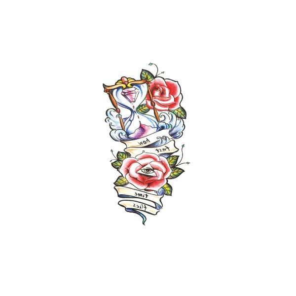 Flower Arm Tattoo Sticker Large Flower Red Rose Body English Arm Chest Cover Waterproof Simulation Tattoo Sticker