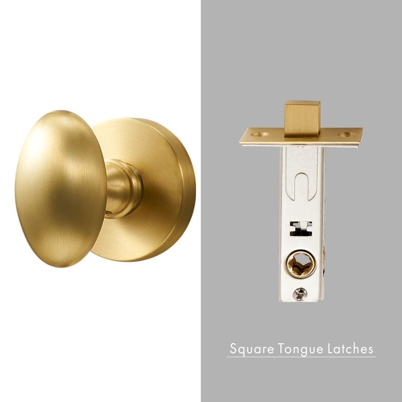 

Dooroom Brass Door Lock Set Modern Interior Bedroom Bathroom Double Wood Door Lever Set Dummy Privacy Passage Hidden Door Lock