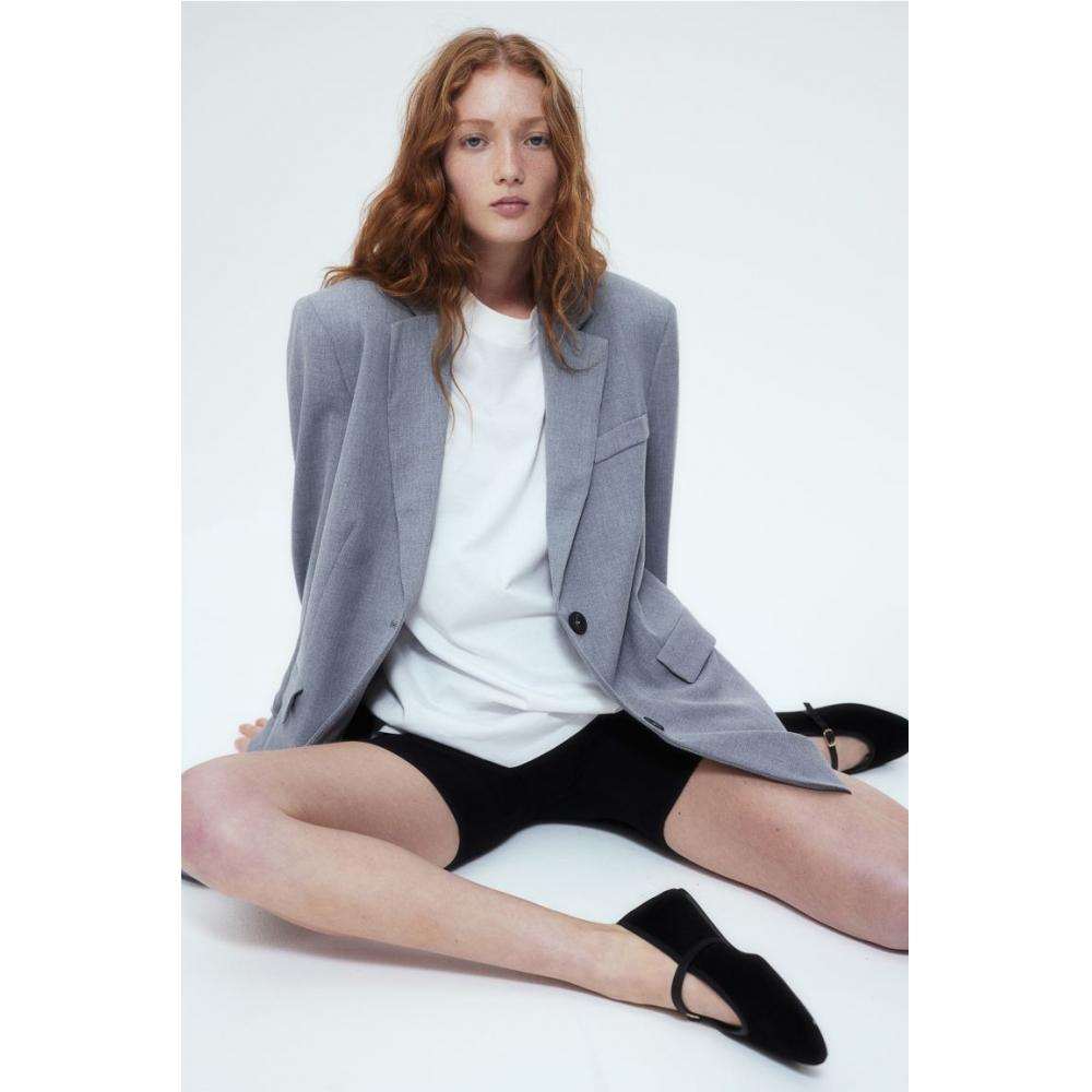 

HM Однобортный пиджак серый меланж