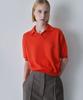 PELOTE Wool Cashmere Knit Collared Top (Orange)