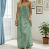 Women's Spaghetti Strap Cami Dress Summer Backless Sleeveless Maxi Dress Loose Flowy Beach Vacation Sundress