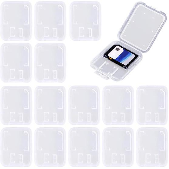 Clear Plastic Memory Card Case Compatible with SD SDHC SDXC Micro SD T-Flash Card (10 PCS)