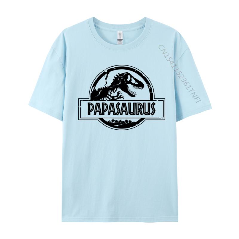 Papasaurus Tshirt Faddish Cosie Top Tshirts Premium Cotton Male T Shirt Gift From Son And Daughter Amazing