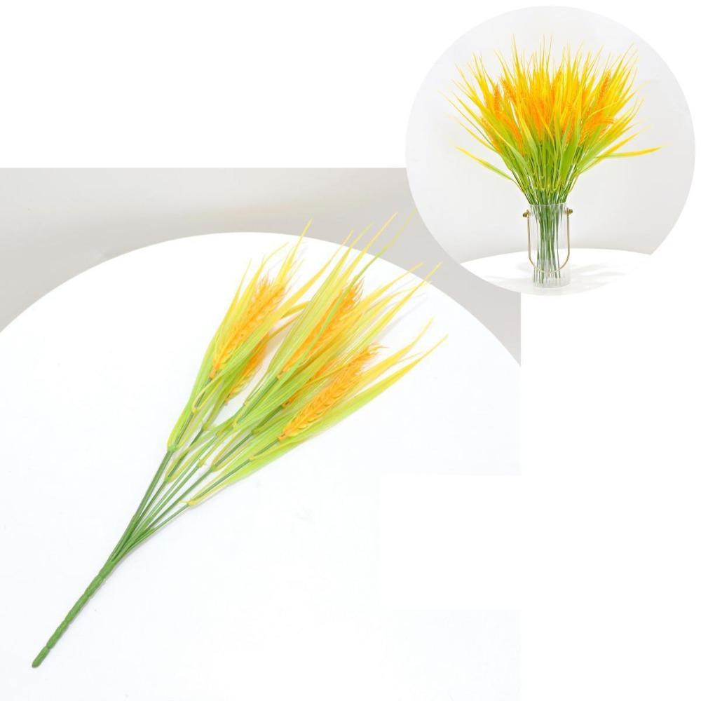 7 Forks Artificial Wheat Ears Flower Decoration Gold Rice Plant Bouquet Rice Paddy Pastoral Style Simulated Crops