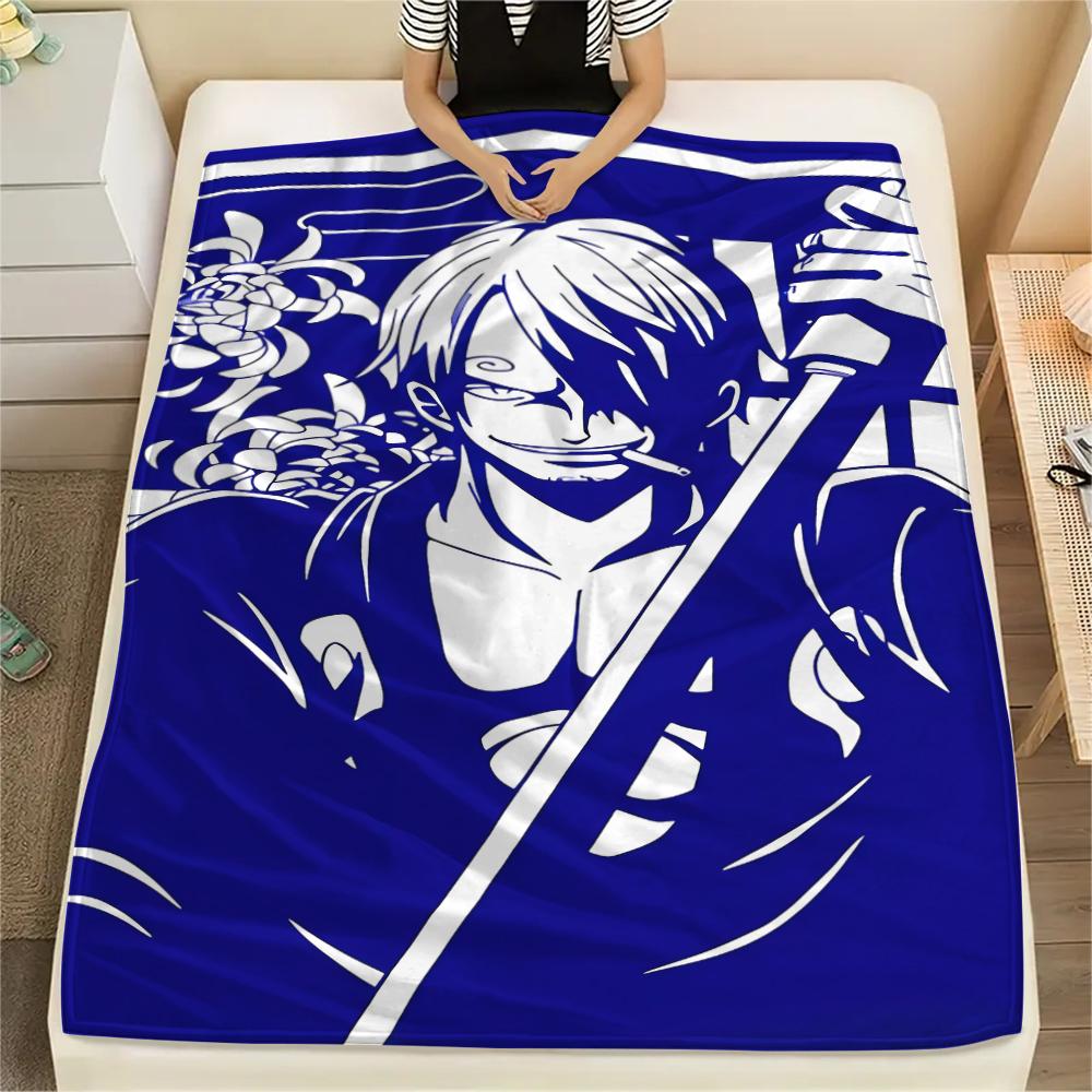 One Piece Character Print Flannel Blanket,High Quality Comfortable for All Seasons,Home Decor,Warmth and Comfort,Perfect for Christmas Gifts