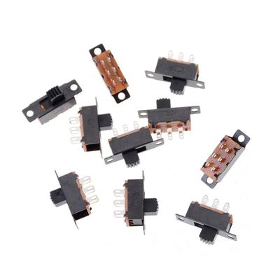10 Pcs 2 Position DPDT 2P2T Panel Mount Vertical Slide Switch 6 Pin 0.5A 50V DC New HomeTop Fashion