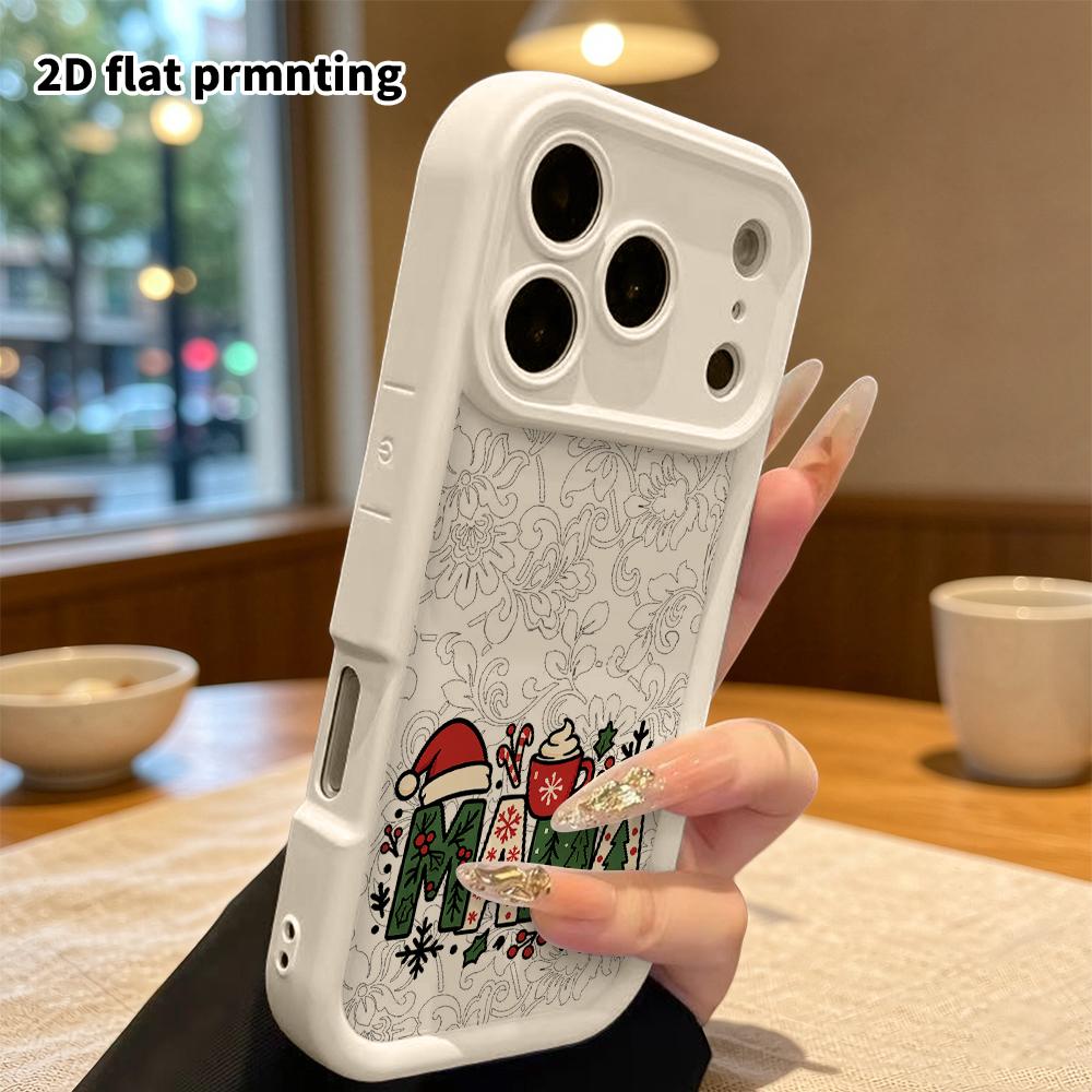 Phone Case: 2D flat design suitable for iPhone 18 17 16 15 14 13 Pro, unisex, Christmas letters, Christmas and Halloween gift