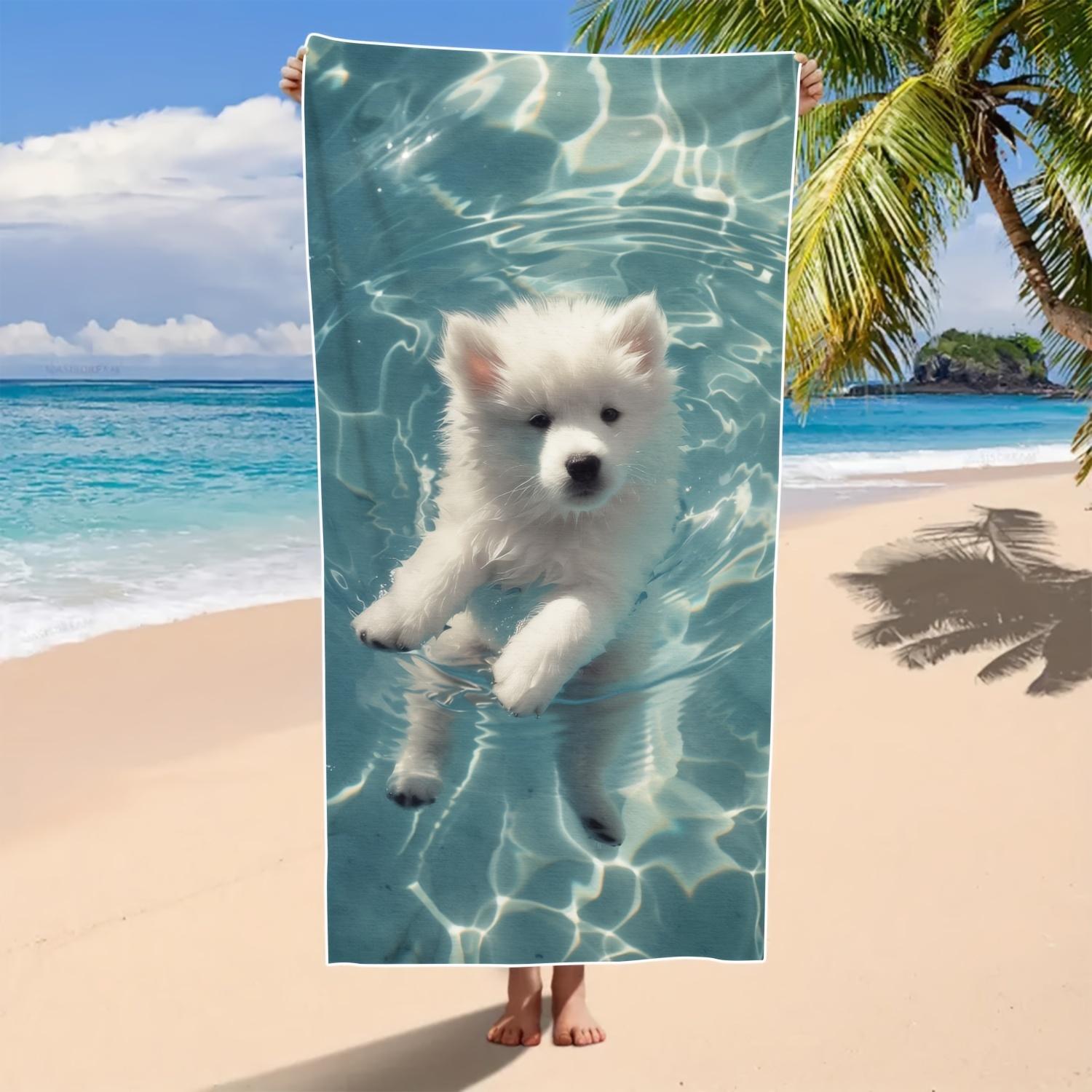 

Dog Cute Pattern Beach Towel, Large Soft Absorbent Lightweight for Beach Shower Travel W30*H60(CM)
