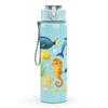 1 Stück Ozean Meeres Tier Muster 750ml Farbe Kunststoff Sport Wasserflasche Auslaufsicher Klappdeckel mit Strohhalm Geeignet für Sport Büro Zuhause
