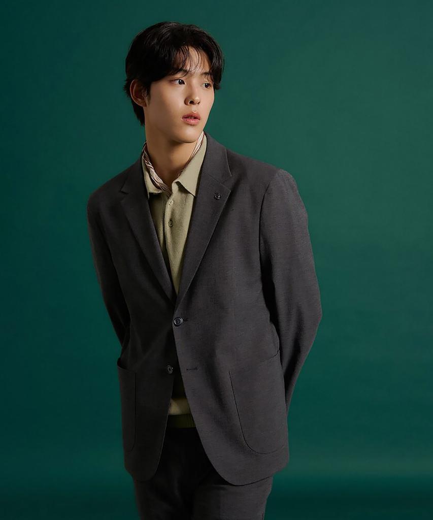 Beanpole Men Seersucker Pattern Setup Jacket Ash