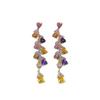 Silver needle zircon water drop flower earrings medieval vintage court style elegant earrings light luxury high-end earrings