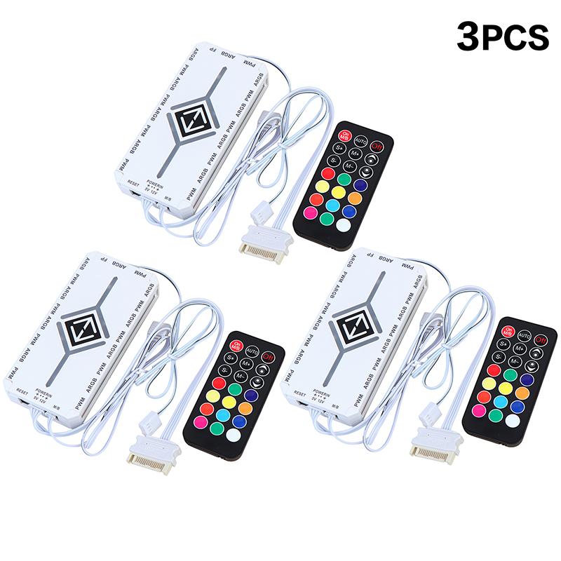 1 To 9 3 In 1 5V 3 Pin Argb Controller Cooling Fan Hub Pwm Magnetic Suction Hub With Argb Controller 5V 3 Pin For Pc Case