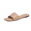 Flat-bottomed Slippers Women's Summer Outer Wear New Summer Square Head One-word Drag Large Size Cool Slippers Factory