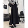Tall Girl Extra Long Elastic Waist A-line Wool Midi Skirt – Autumn/Winter High Waist Slimming Skirt