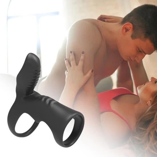 Penis Corrector Elastic Easy To Install Silicone Vibrating Delay Ejaculation Lock Ring for Male Masturbators Vibration Lock Ring