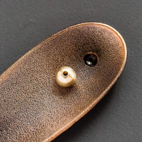 PureSino Incense Holder, Incense Stick Holder, Incense Dishes for Buddhist Altars, Soothing Incense Burner for Buddhist Altars, Gym, Yoga (Bronze)