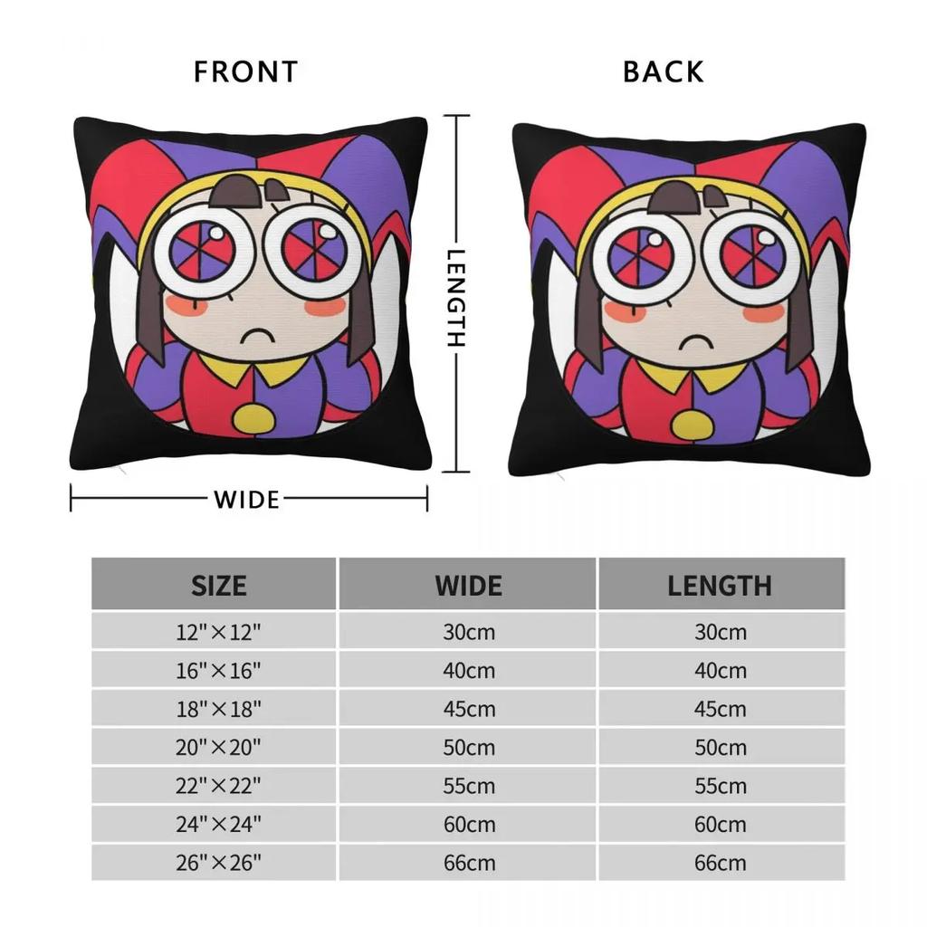 The Amazing Digital Circus Pillow Case Pomni Head Cushion Cover Fashion Decorative Pillowcase for Bed 18"