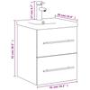 Washbasin Cabinet with Built in Basin White