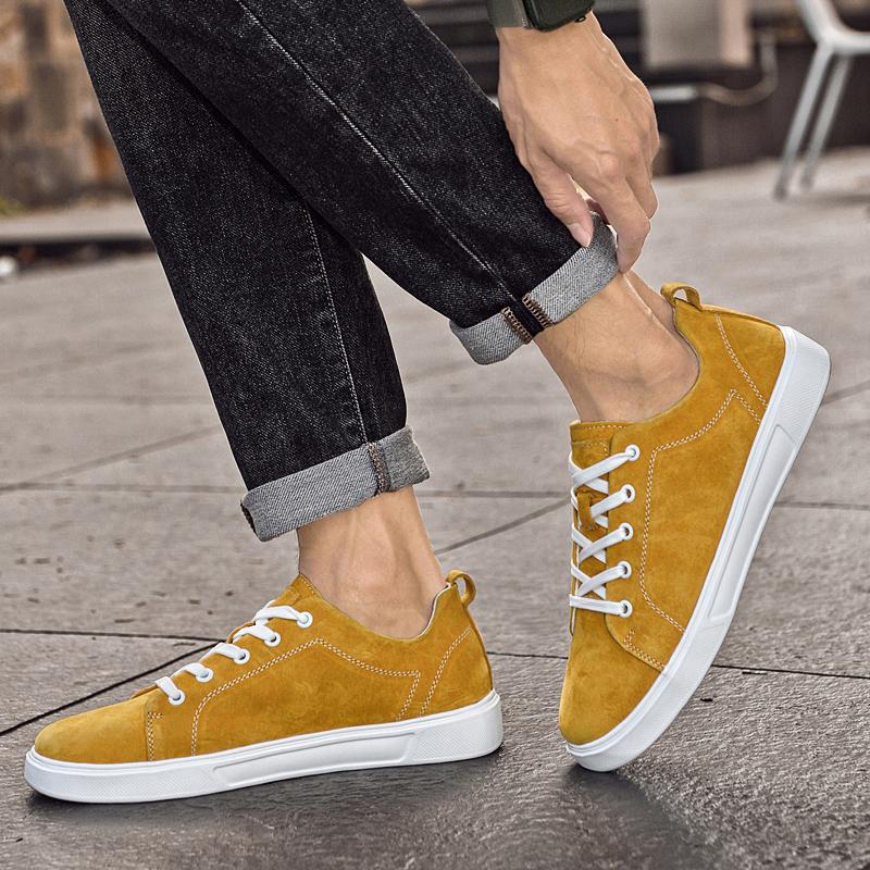 Fashion 2025 New Man Breathable Sneakers Leather Men's Comfortable Flats Luxury Brand Men Casual Walking Shoes Male Outdoor Skate Shoes
