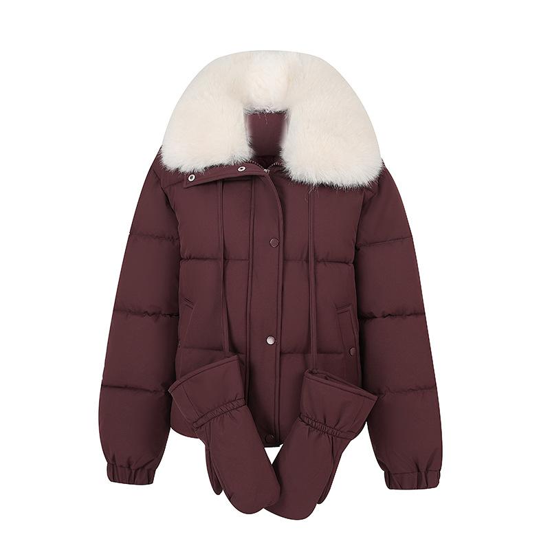 Winter new Korean version loose short cotton-padded clothes women's warm thickened hooded bread clothes cotton-padded jacket