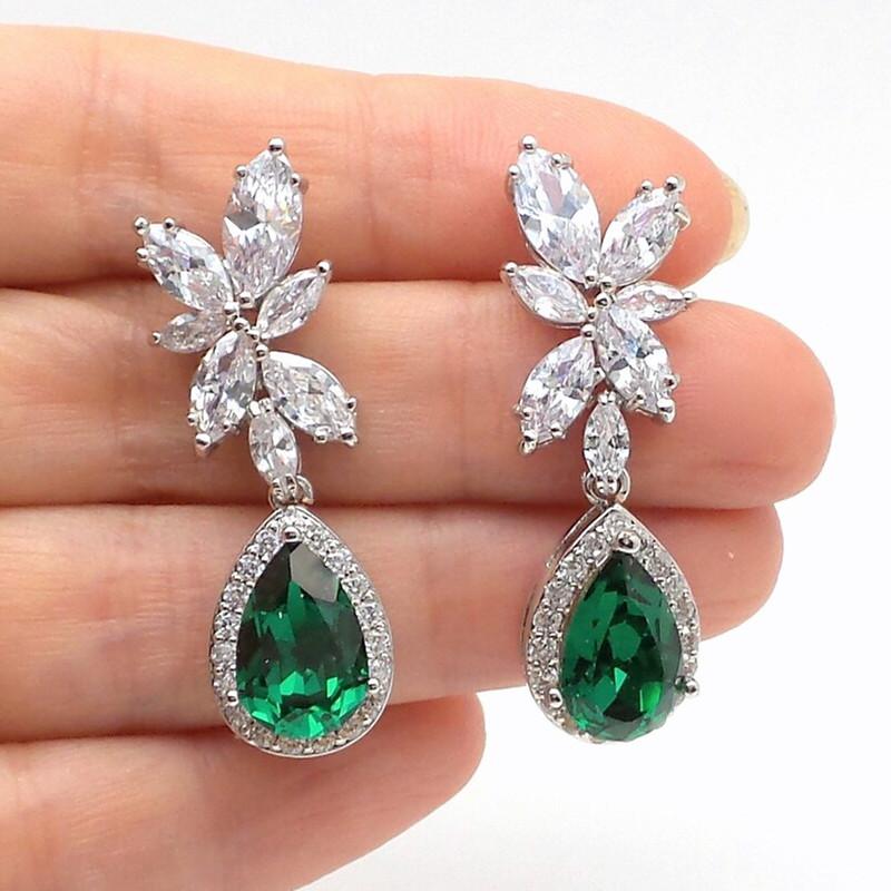 Huitan Gorgeous Women's Stud Earrings Full with Dazzling CZ Stone Sparkling Ear Piercing Earrings Party Jewelry