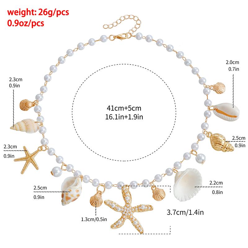 Hot Selling Monolayer Starfish Shell Pendant Hollow Out Alloy Waist Chain Beach Bikini Body Chain