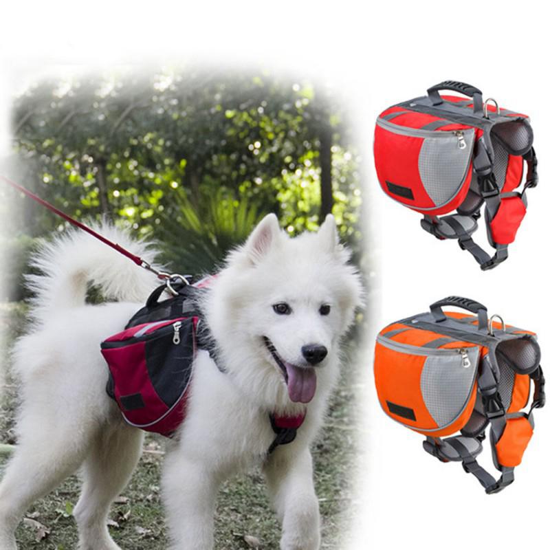 Pet Outdoor Backpack Large Capacity Dog Adjustable Saddle Bag Luxury Dog Backpack Harness Carrier For Traveling Hiking