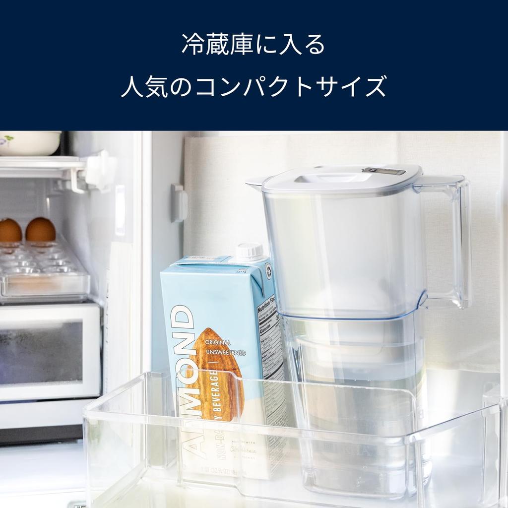 Brita Water Filter, Pitcher Type, PFOS/PFOA Removal Tested, Filtered Water Capacity: 1.15L (Total Capacity: 2.2L) [Genuine Japanese Product] Includes