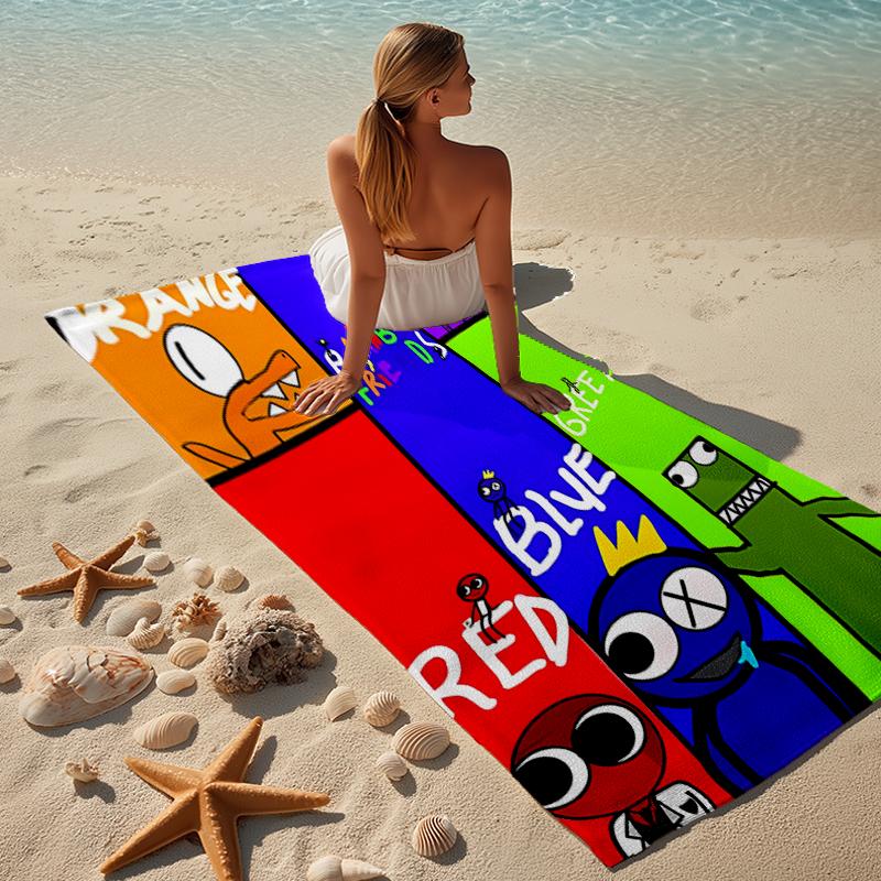 Proof Beach Towel with a Rainbow Friends1 Pattern - Soft,absorbent,quick-drying,machine Washable - Perfect for Swimming,camping,bathing