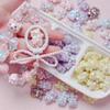 5Pcs UV Plating Resin Beads Iridescent Bear with Bowknot Plastic for Friend Gift Handmade DIY Bracelet Jewelry Decoration